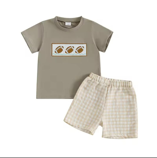Football Smocked Short Sets
