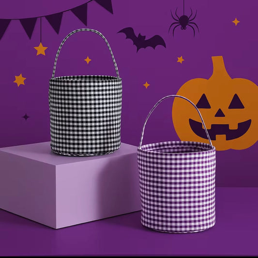 Gingham Halloween Buckets