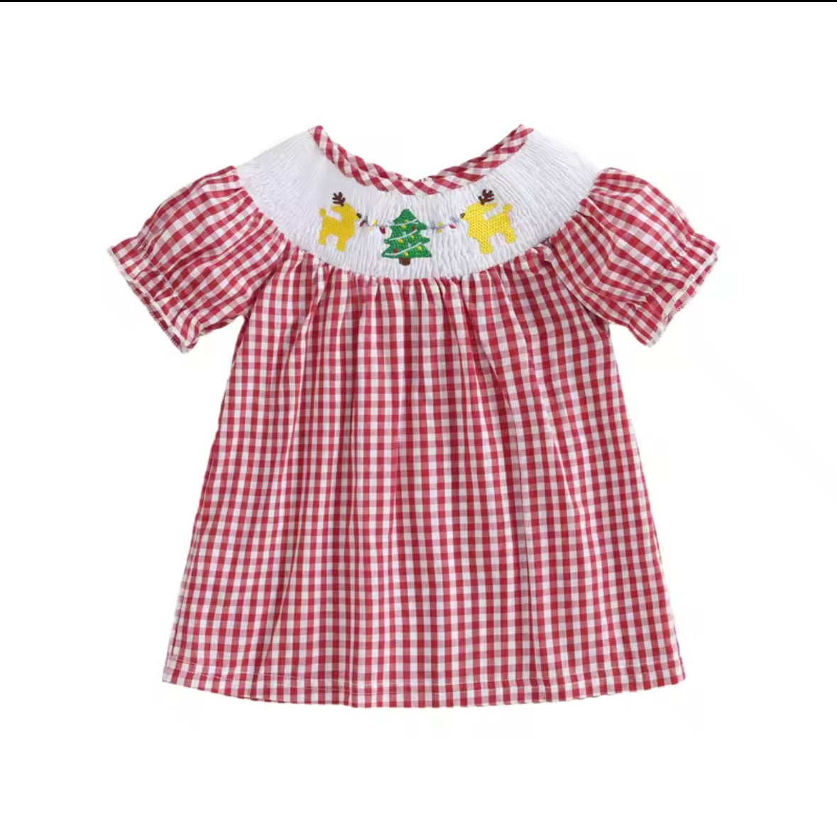 Girls Red Gingham Dress